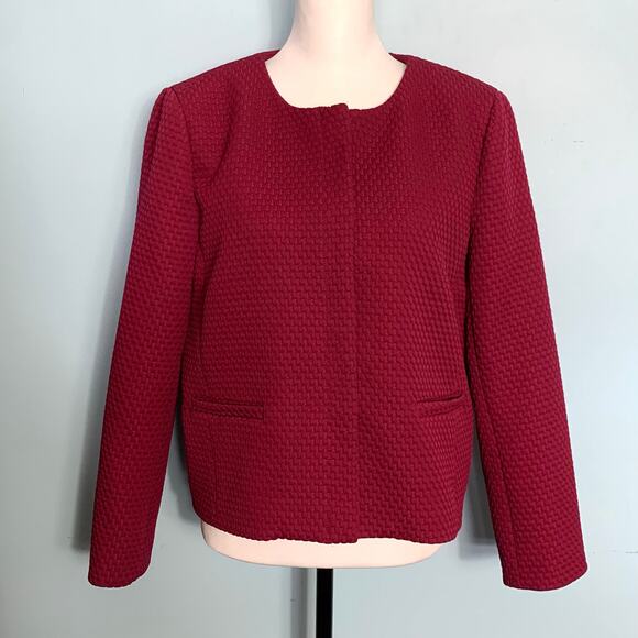 J. Crew Portfolio jacket in Matelasse Deep Berry - Picture 7 of 11